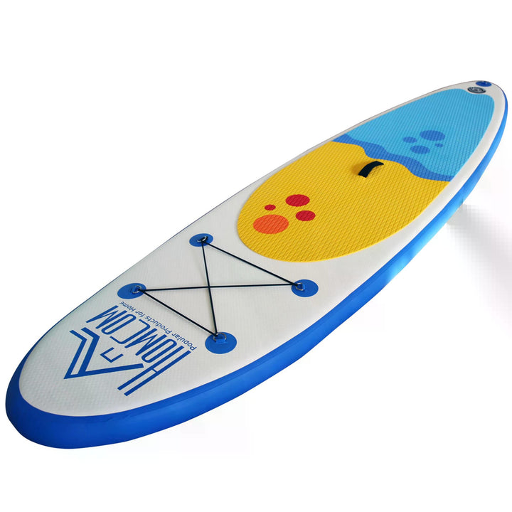 HOMCOM Inflatable Paddleboard: Adjustable Aluminium Paddle, Non-Slip Deck, Accessories & Carry Bag, Azure | Aosom UK