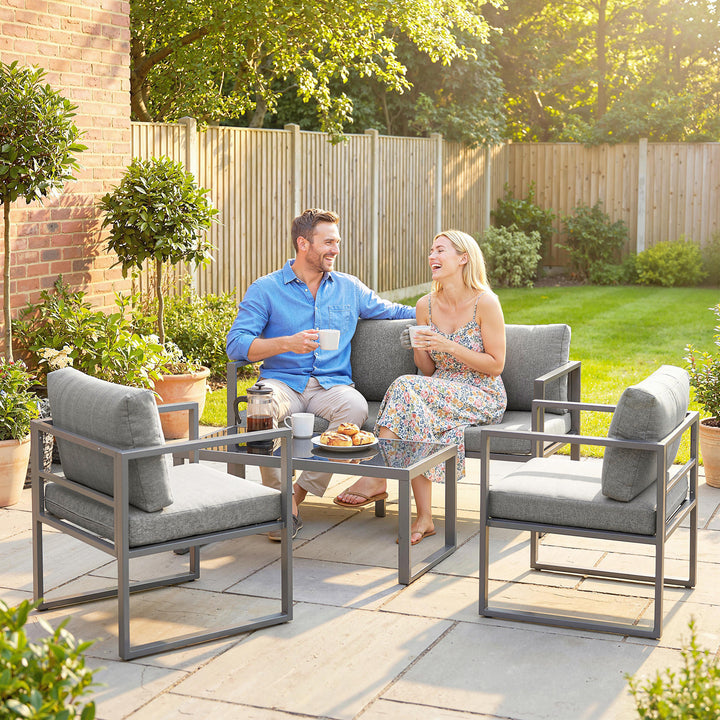 4 Piece Outdoor Garden Furniture Set, Patio Furniture with 3-Seater So