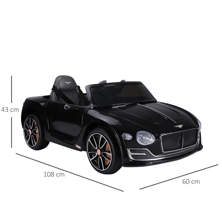 MCL Bentley GT Licensed 12V Electric Car for Kids, Kid's Electric Ride on with Remote Control, Ride on Car with LED Lights, Music, for 3-5 Years, Black