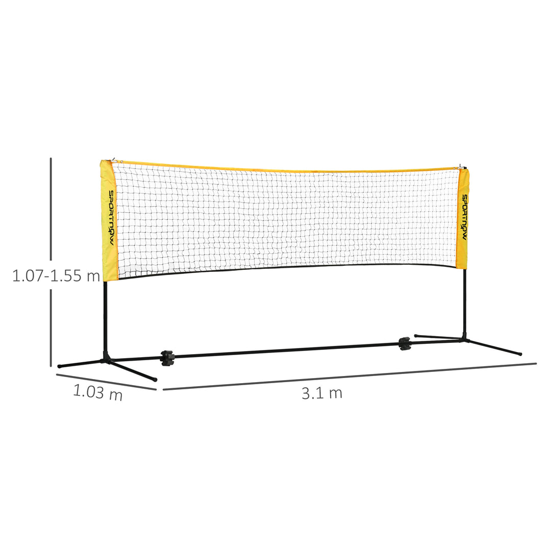 SPORTNOW Adjustable Height Badminton Net, 3m, Portable Outdoor Sports Net for Tennis, Pickleball, Volleyball, with Carry Bag | Aosom UK