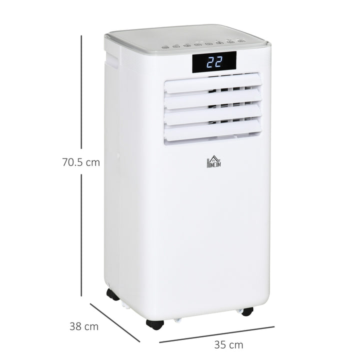 HOMCOM 7000 BTU Mobile Air Conditioner Portable AC Unit for Cooling Dehumidifying Ventilating w/ Remote Controller, LED Display, Timer | Aosom UK