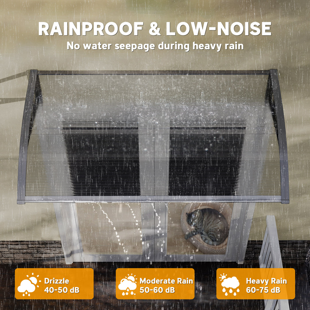 Front Door Canopy, Outdoor Awning, Rain Shelter, 110 x 60cm, Grey