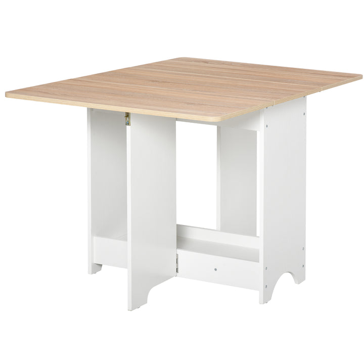 HOMCOM Foldable Dining Table Drop-Leaf Folding Desk Side Console with Storage Shelf for Kitchen,Dining Room | Aosom UK