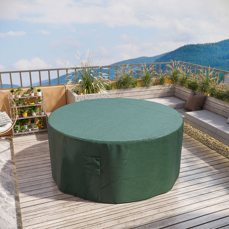 Garden Patio Large Furniture Set Round Cover 600D Oxford Waterproof, Ф193 x 80H cm, Green