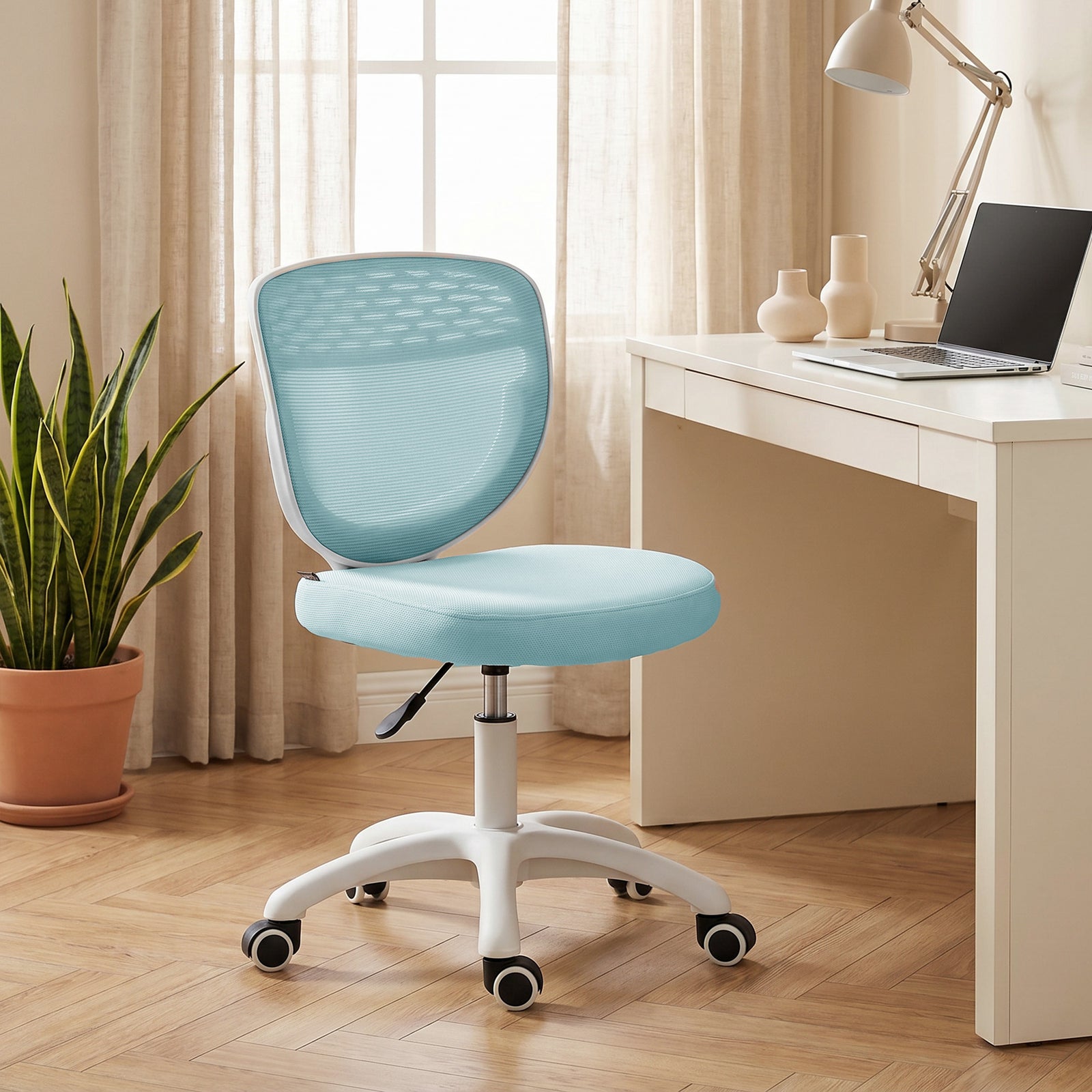 Office Chair, Armless Computer Desk Chair with Breathable Mesh, Adjust