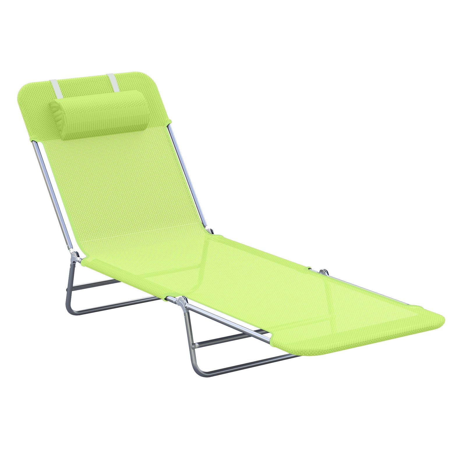 Single Folding Sun Lounger - Green