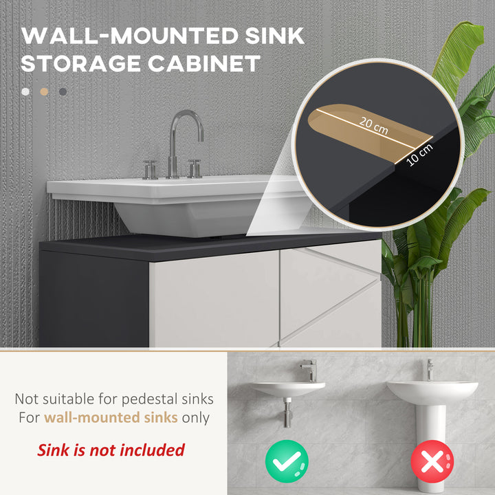 5-Piece Bathroom Furniture Set, Bathroom Storage Cabinet with Doors and Shelves, Tall and Small Floor Cabinets, Wall-mounted Mirror Cabinet, Under Sink Cabinet, Grey