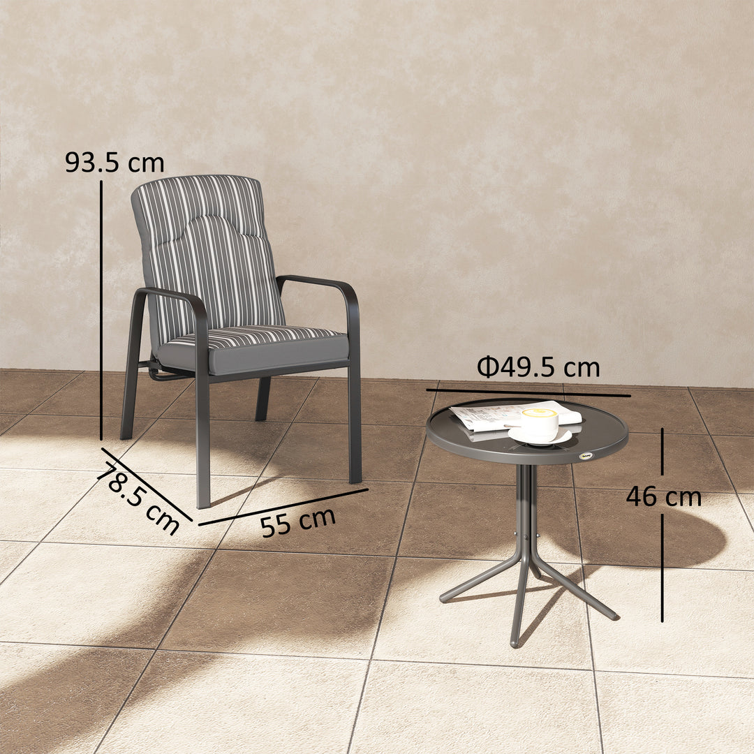 Three-Piece Reclining Chair Set - Grey