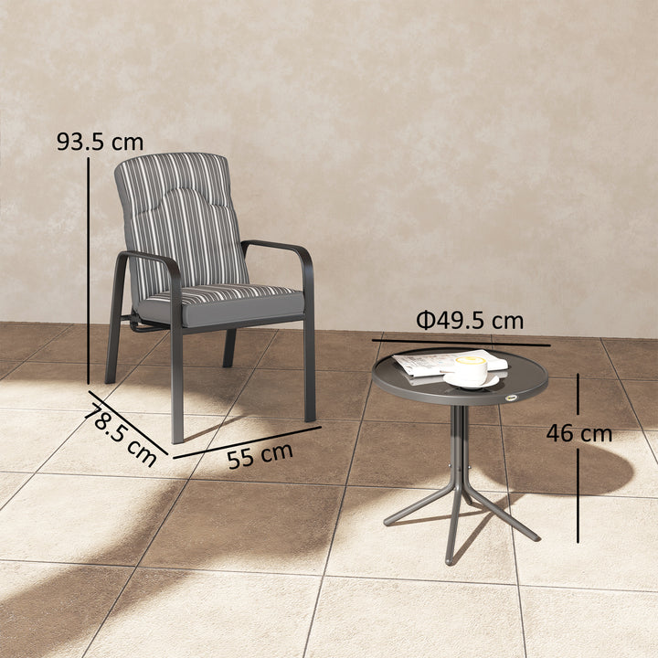 Three-Piece Reclining Chair Set - Grey