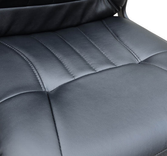 Swivel Executive Office Chair, PU Leather Computer Desk Chair with Adjustable Height, Wheels, Black