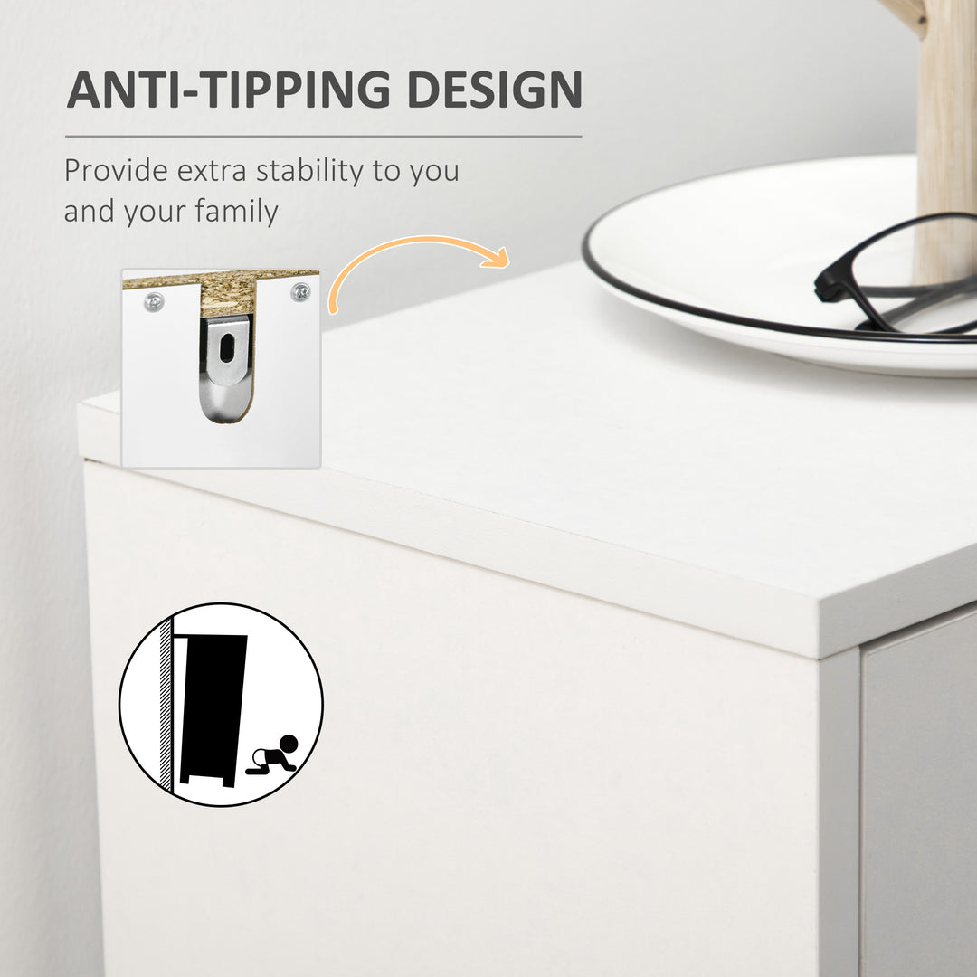 MCL Three Drawer Slim Shoe Storage Cabinet, 12 Shoe Pairs - White