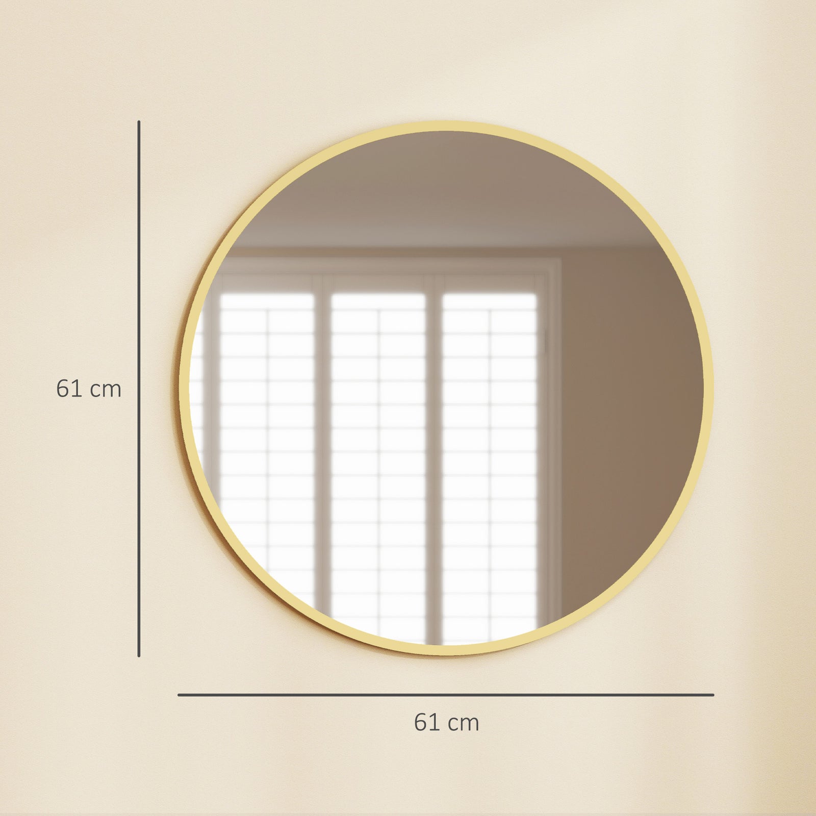 61cm Decorative Wall Mirror for Bedroom Living Room, Modern Round Bath