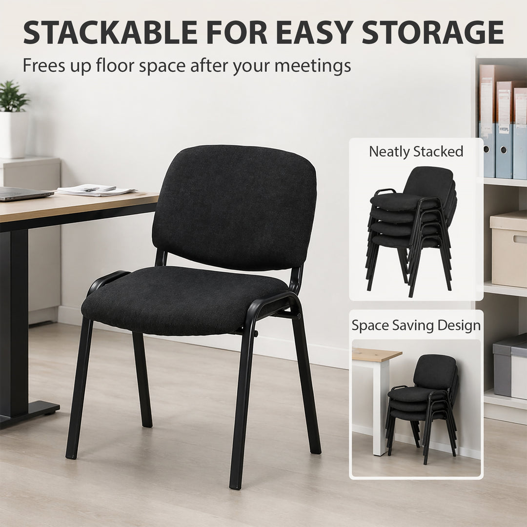 Meeting Chair, Stackable Ergonomic Office Chair with Padded Seat, Curv