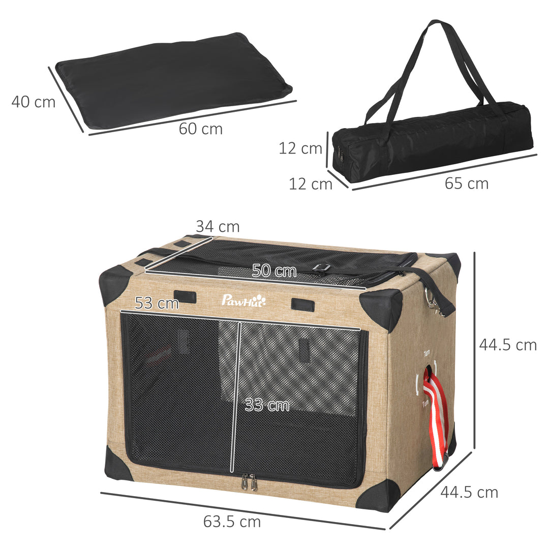 MCL Foldable Pet Carrier, with Cushion, for Small Dogs and Cats