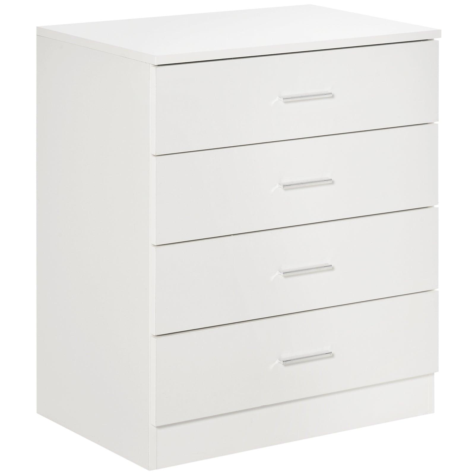 Chest of Drawers, 4 Drawers Storage Cabinet with Metal Rails, Anti-Tip for Playroom, Nursery Room, Hallway, etc