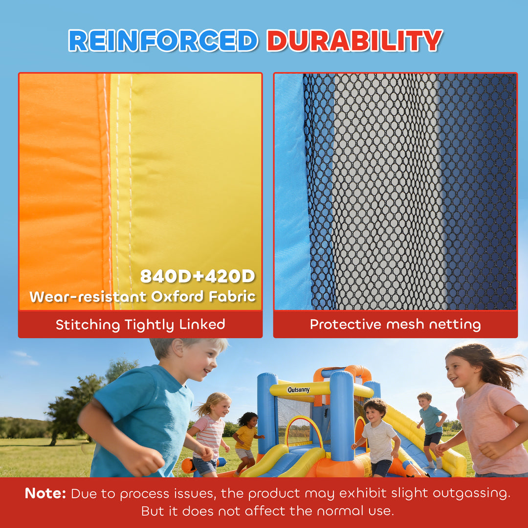 5 in 1 Bouncy Castle for Children, Inflatable Bounce House with Dual S