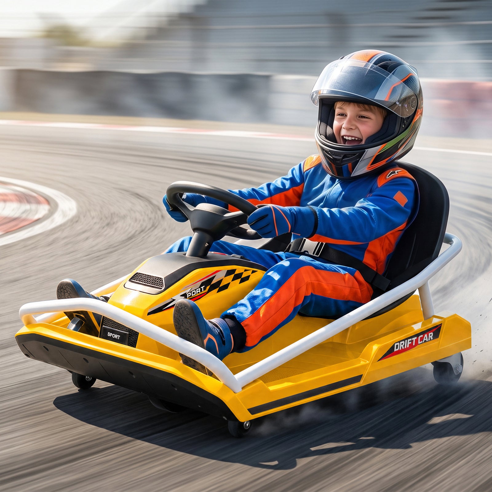 24V Electric Go Kart for Kids with Drift Mode, 300W Brushless Motor, S