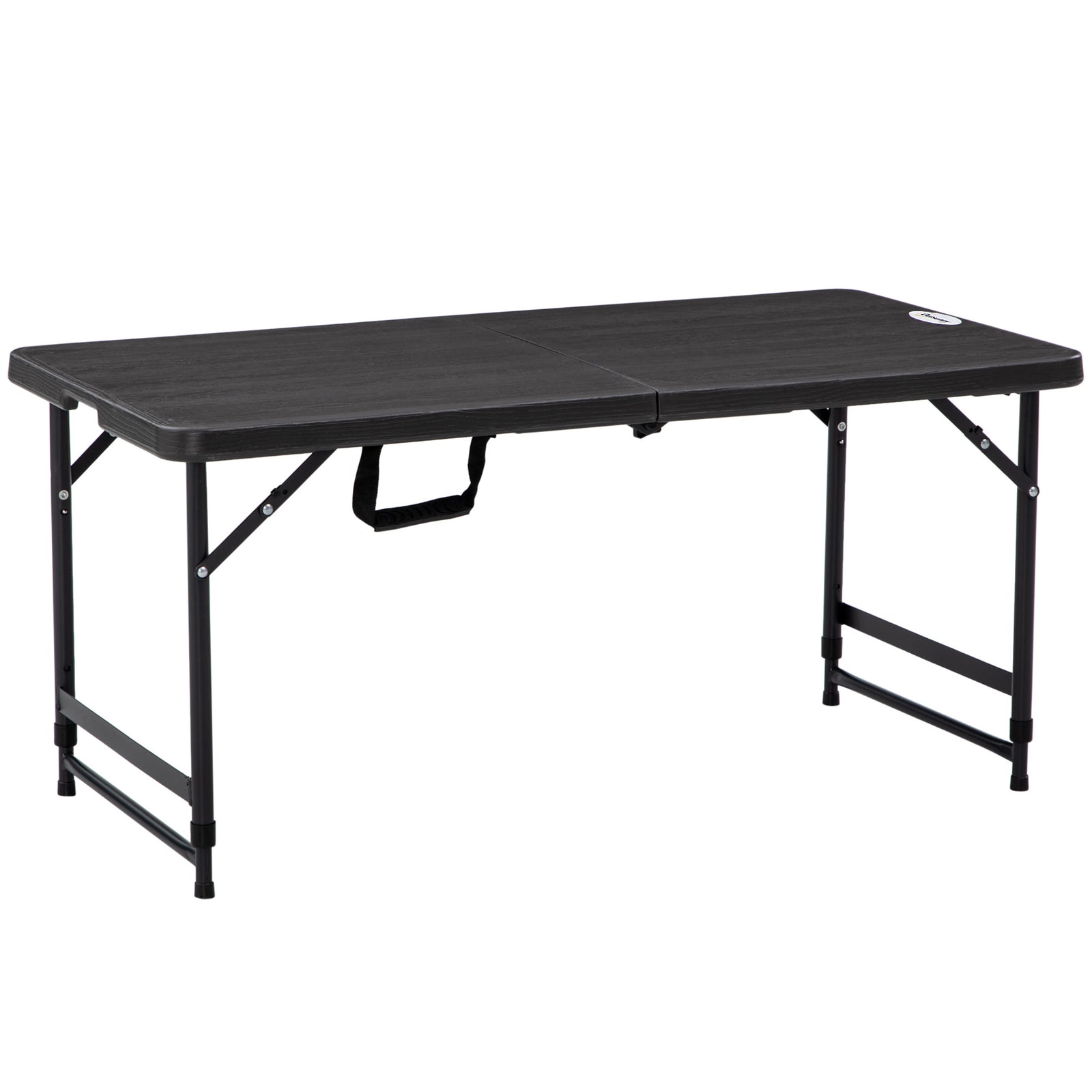 Foldable Patio Dining Table for 4, Height Adjustable Outdoor Table for Garden, Lawn, Dark Grey