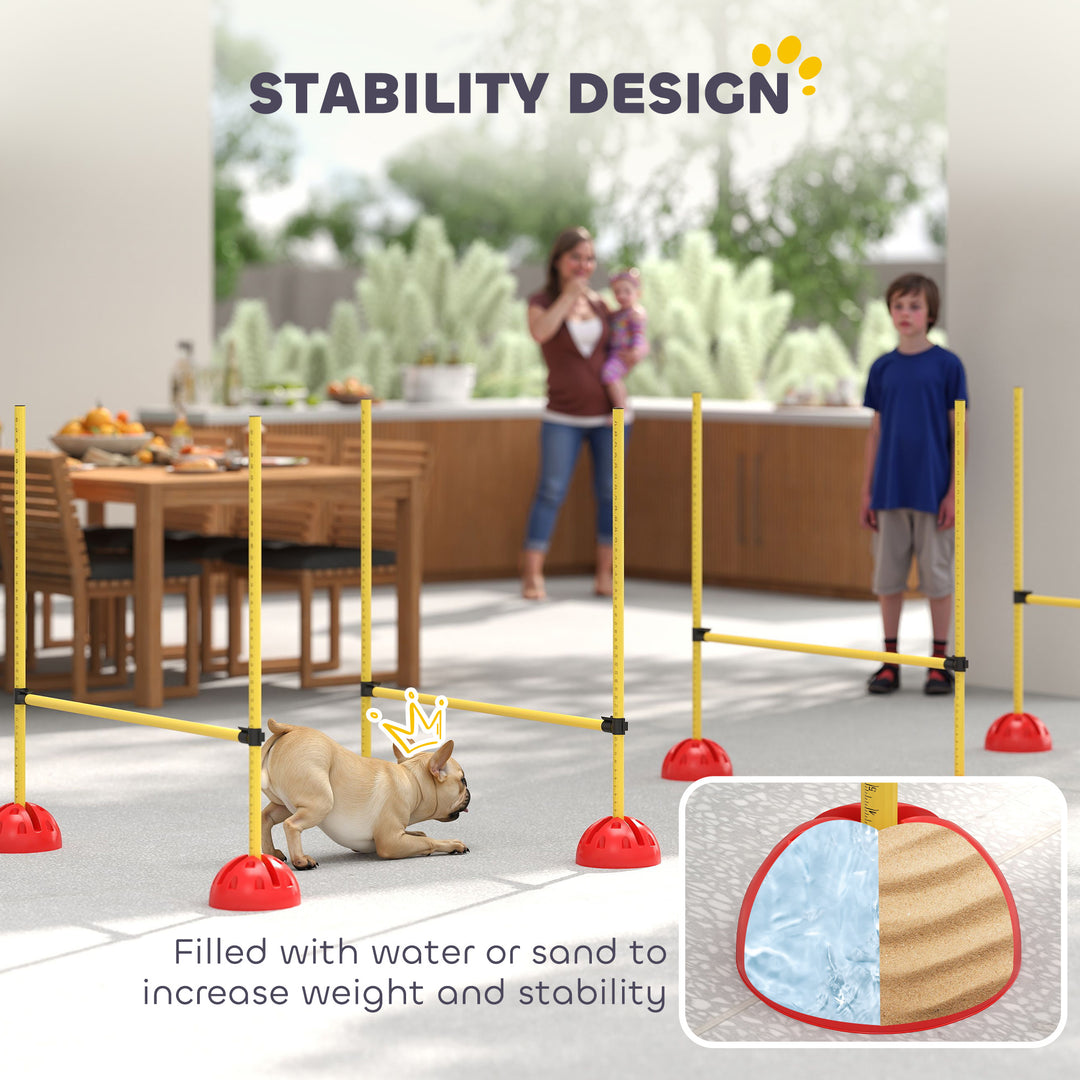 4-piece Dog Agility Equipment with 4 Hurdles, Bag for Jump, Training, Yellow