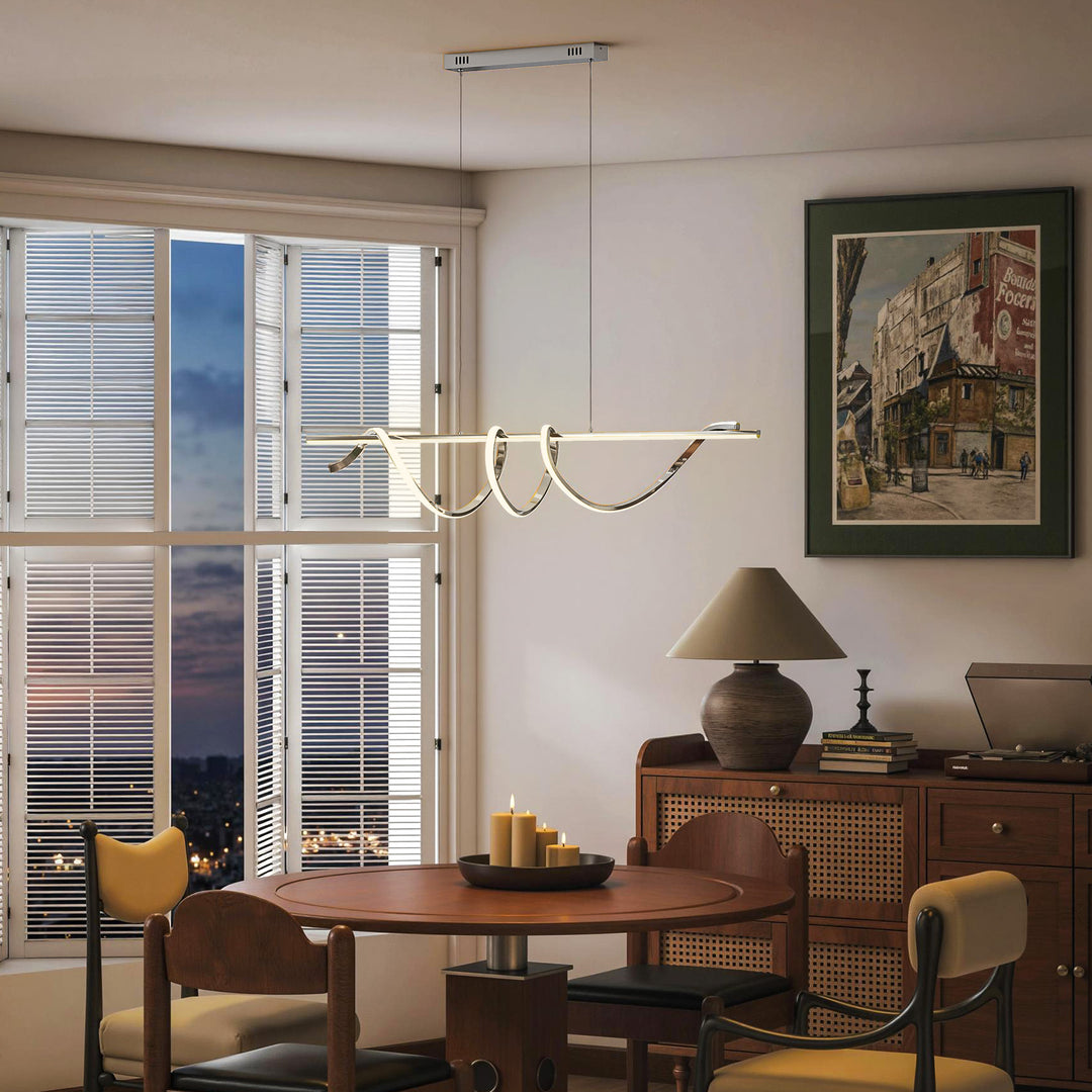 Pendant Light with 3 Colour Temperatures - Silver Tone