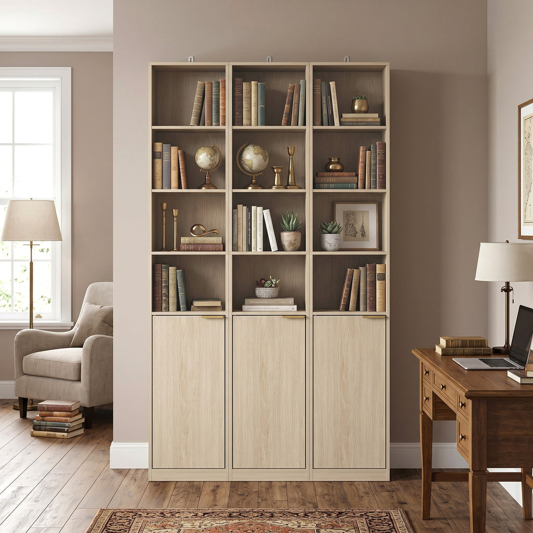 Bookcase Adjustable Shelf Bookshelf Anti-Tip Hardware 6-Tier Storage C