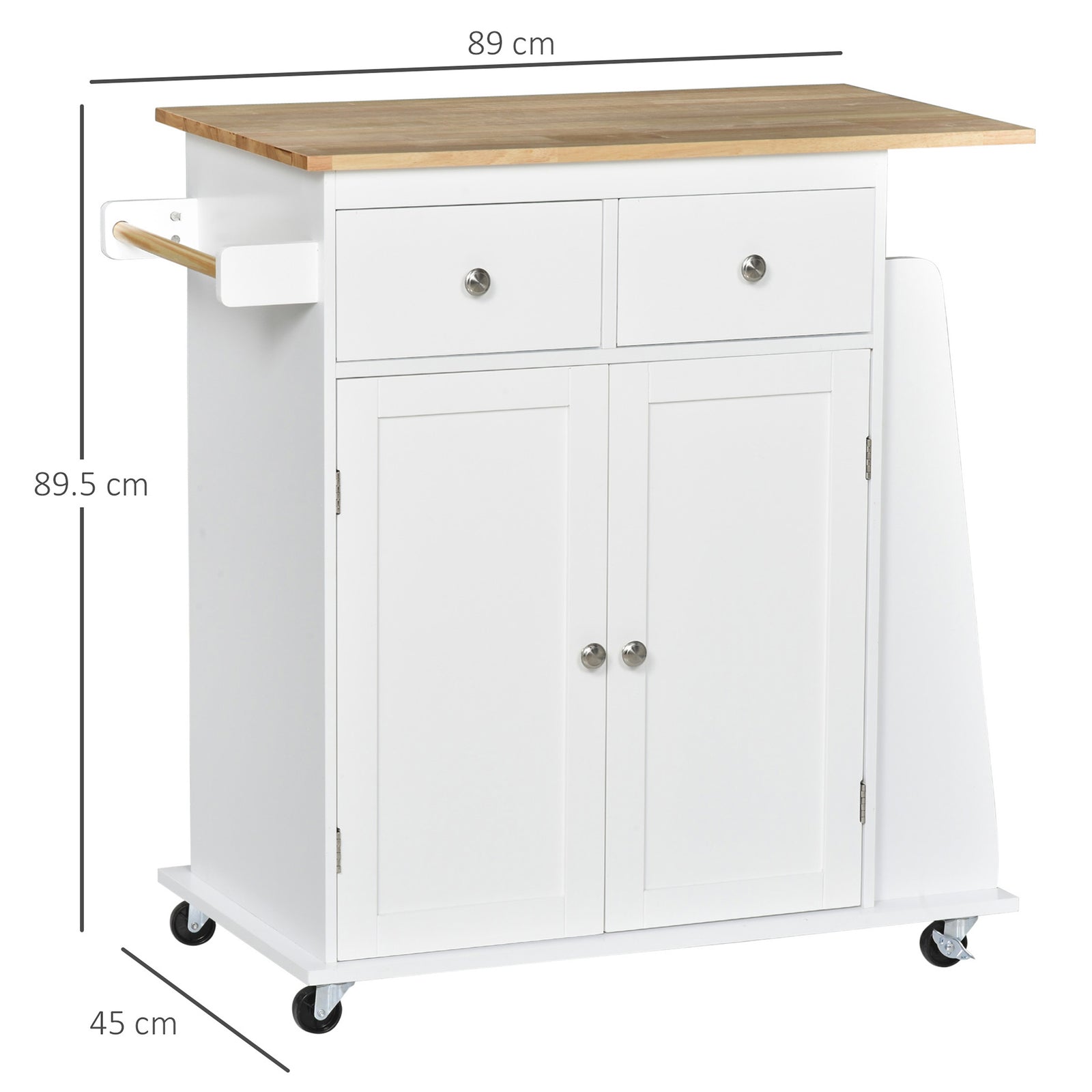 Kitchen Island on Wheels, Mobile Storage Trolley, Rolling Kitchen Cart