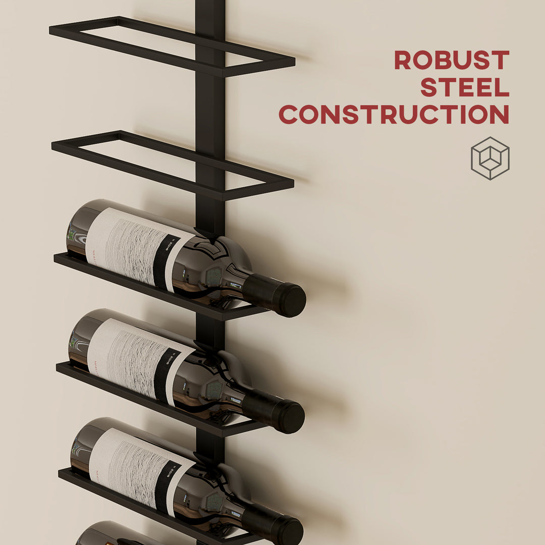 Wine Rack, Wall Mounted, 10 Tier Metal Wine Display Rack, Storage Hold