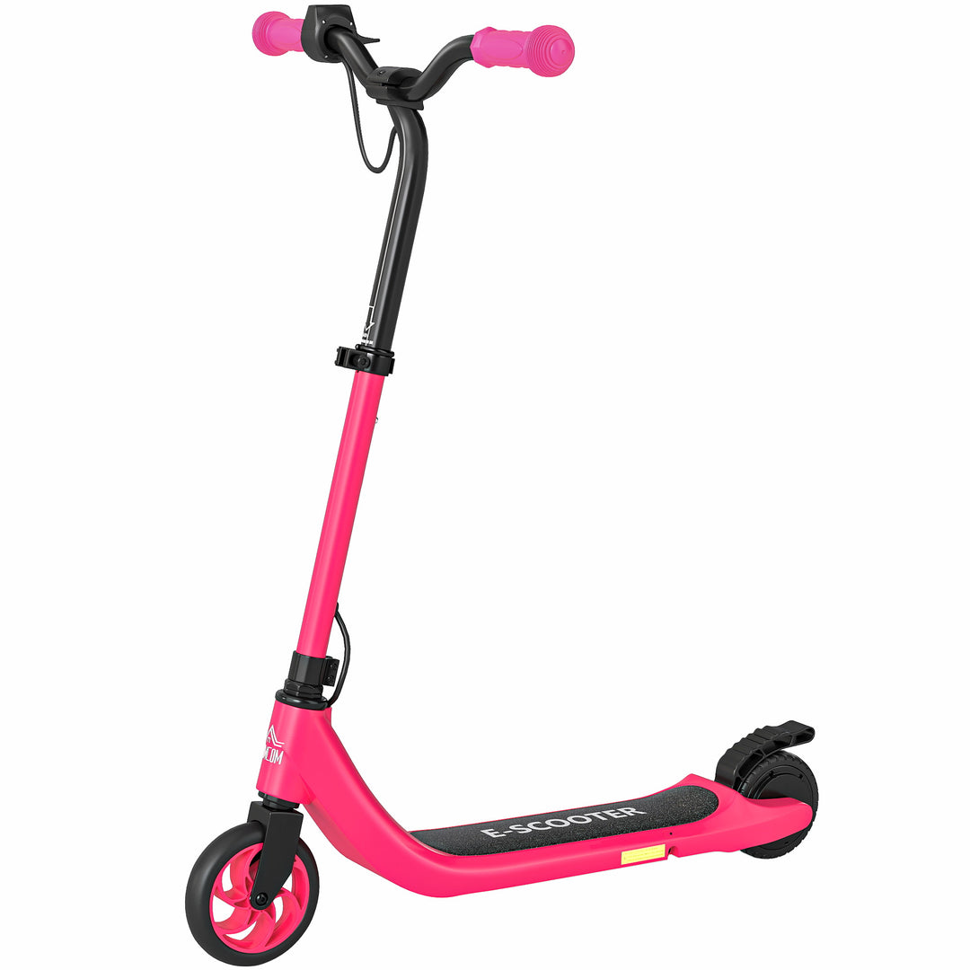 MCL Kids Electric Scooter, Electric Scooters for Kids Ages 6+, 8 KM/H & 6 KM Lightweight E-Scooter, Adjustable Height, Rear Brake - Pink