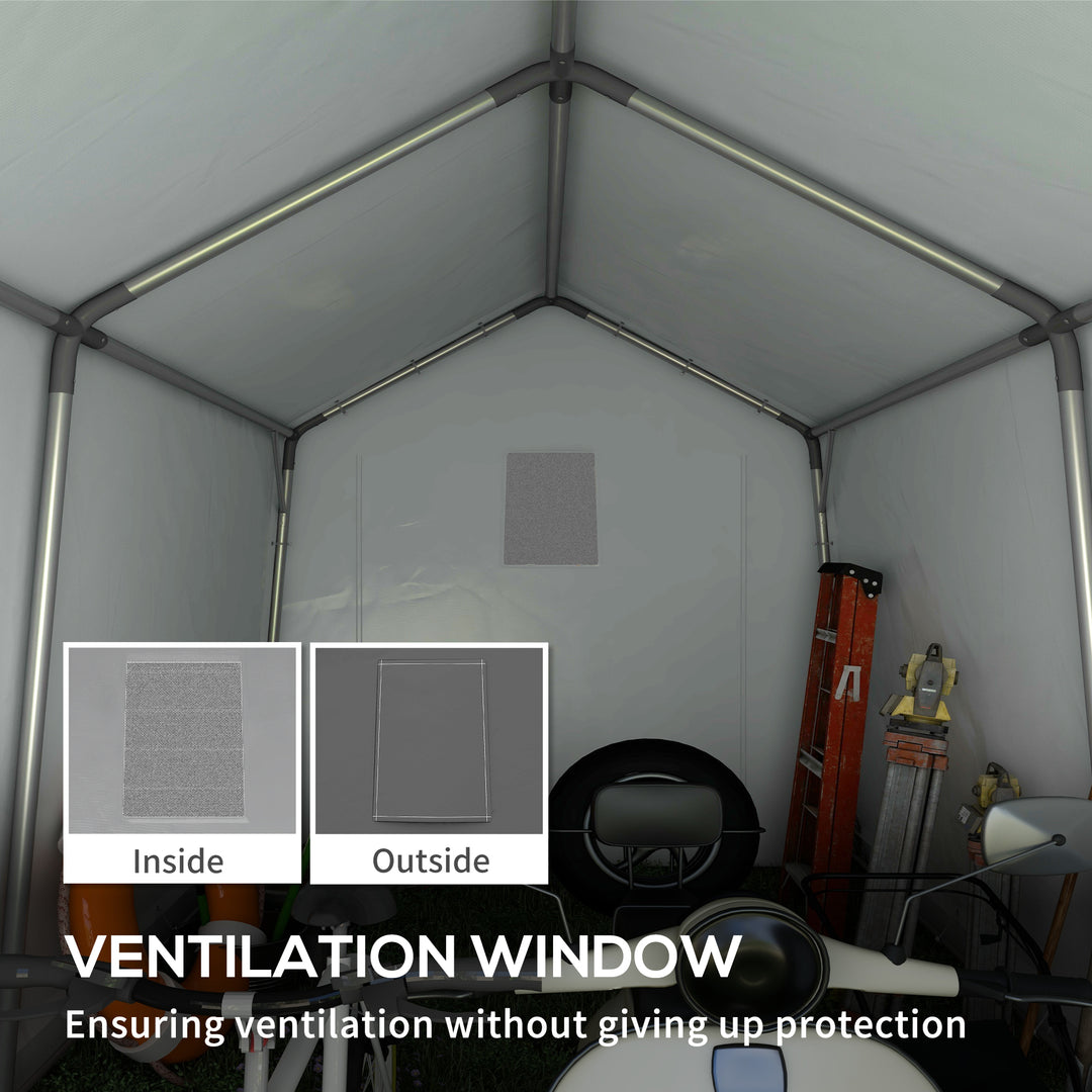 3.6 x 2.1m Portable Outdoor Shed, with Window - Dark Grey