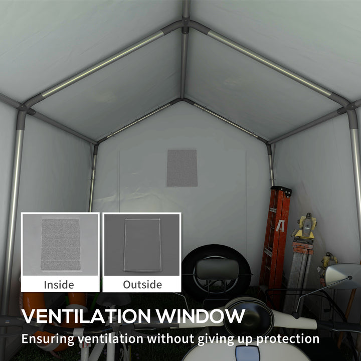 3.6 x 2.1m Portable Outdoor Shed, with Window - Dark Grey