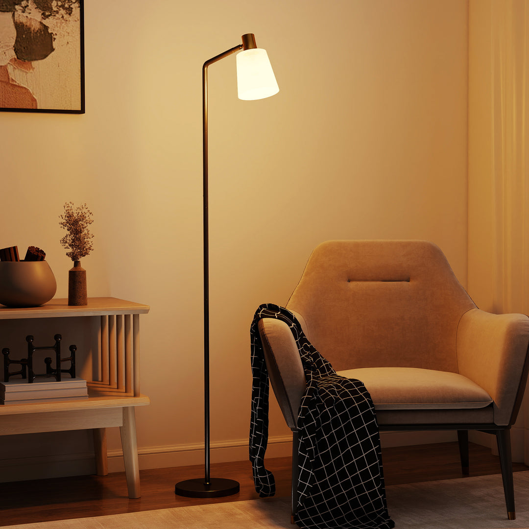 Floor Lamp with 350° Rotatable Head, Modern Standing Lamp with 3000K/4000K/6500K Colour Temperatures for Living Room Bedroom Office