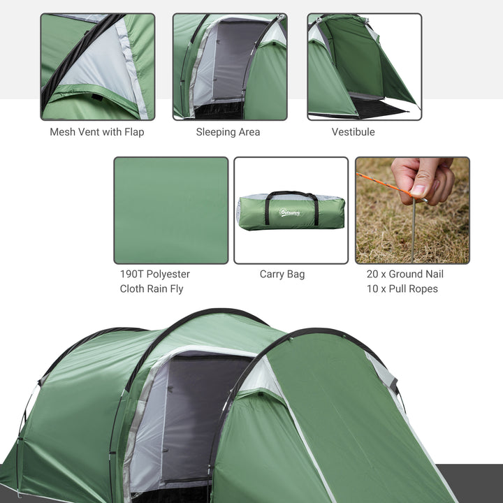 Three-Man, Two-Room Tent - Green