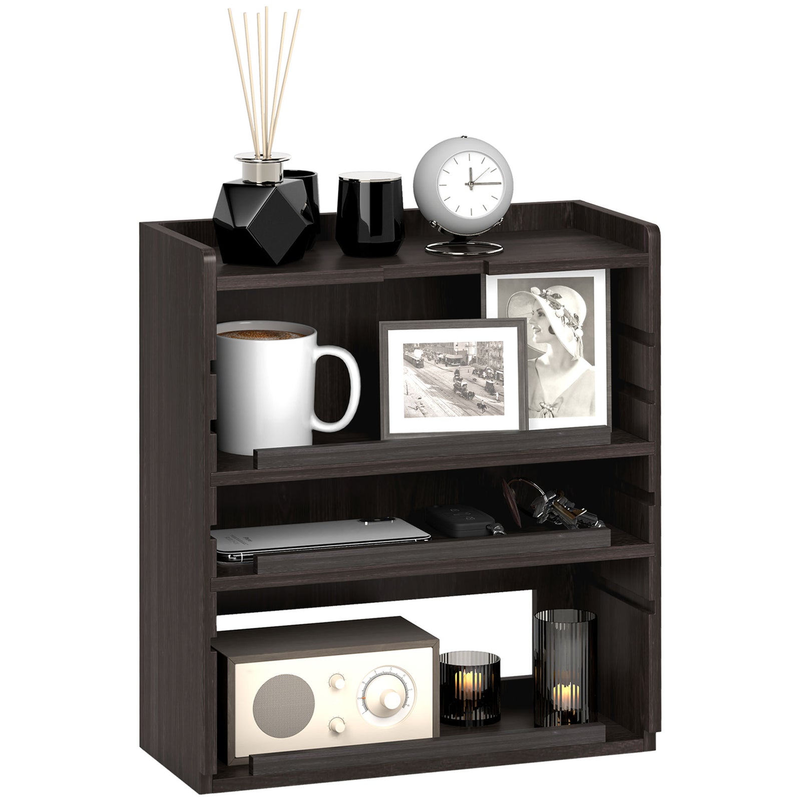 Four-Tier Desktop Organiser - Dark Brown