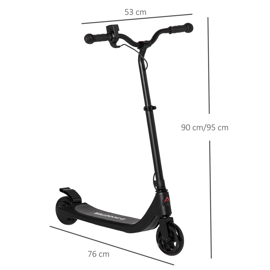 HOMCOM Electric Scooter, 120W Motor E-Scooter w/ Battery Display, Adjustable Height, Rear Brake for Ages 6+ Years - Black | Aosom UK