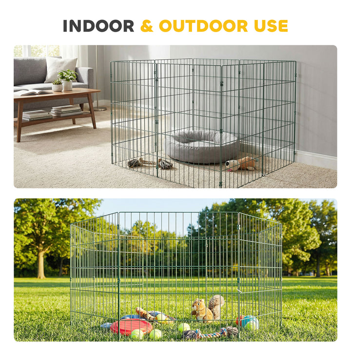 8 Panel Pet Playpen for Medium Dogs Indoor Outdoor 80 cm Height