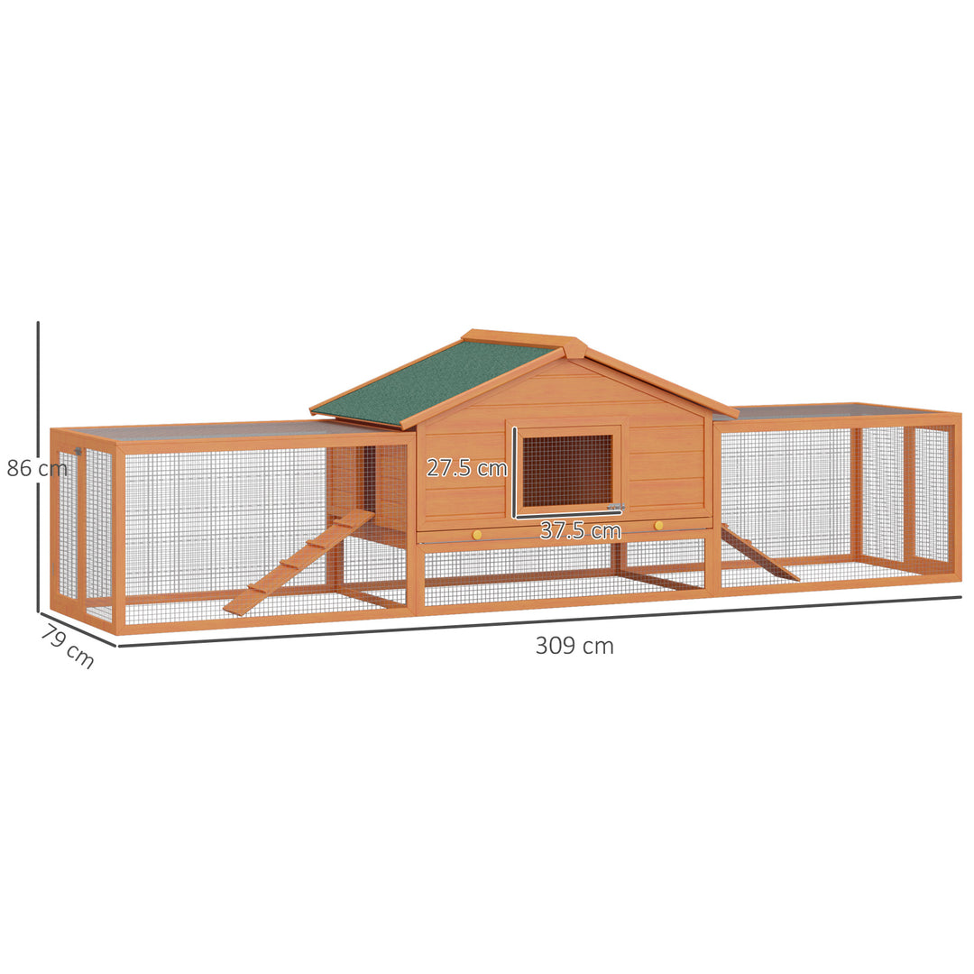 Wooden Guinea Pigs Hutches W/ Ramp-Golden Red
