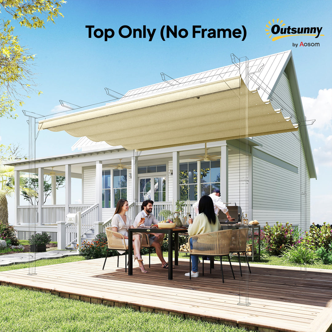 Retractable Pergola Cover, 3.5 x 2.6 m Replacement Canopy Fabric for 4