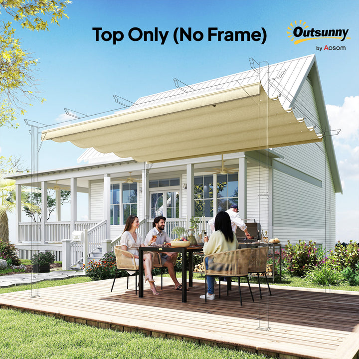 Retractable Pergola Cover, 3.5 x 2.6 m Replacement Canopy Fabric for 4