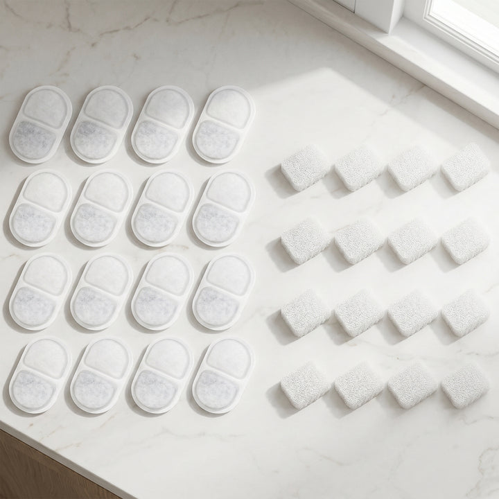 16 Pack Cat Water Fountain Filters, Replacement Filters Set for 3.2L/2