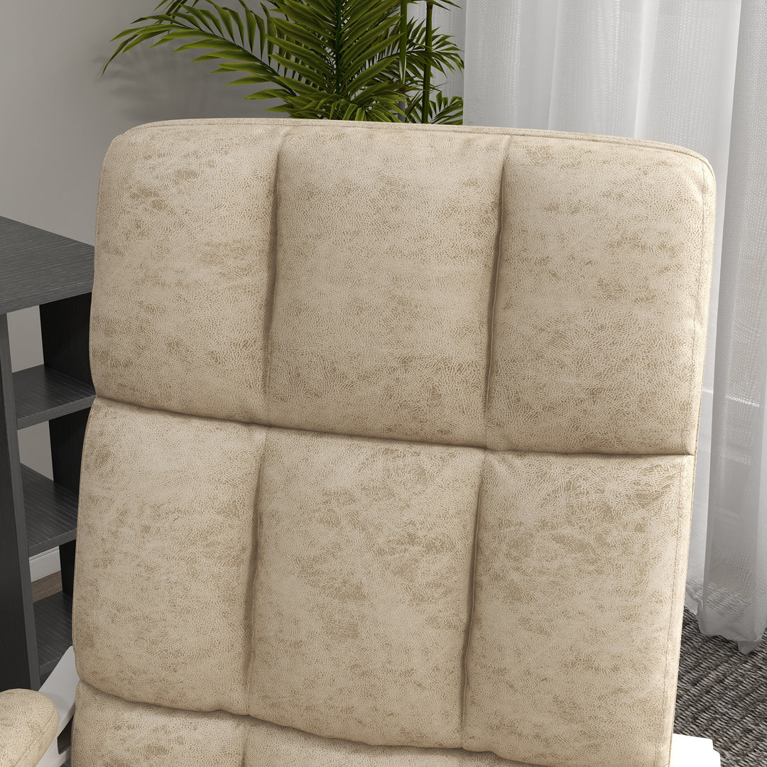 Massage Office Chair, Ergonomic Desk Chair, Comfy Work Study Chair with Heat, Padded Seat, 135° Reclining Back and Footrest for Home Office, Beige
