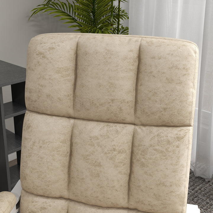 Massage Office Chair, Ergonomic Desk Chair, Comfy Work Study Chair with Heat, Padded Seat, 135° Reclining Back and Footrest for Home Office, Beige