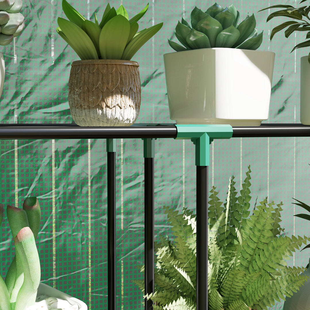 40 x 100cm Three Shelf Steel Frame Greenhouse - Green