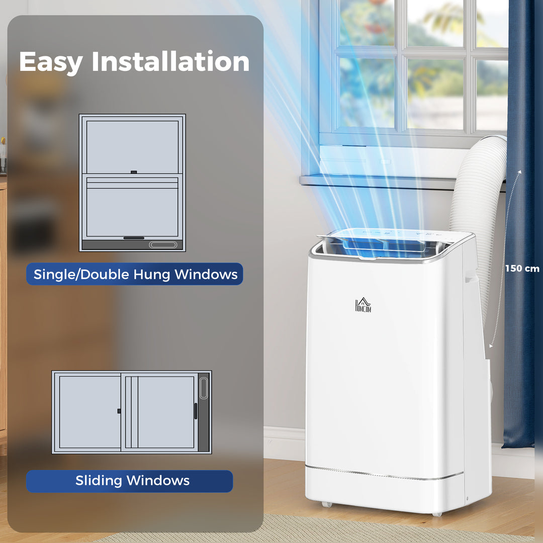14000 BTU Mobile Air Conditioner, Smart Home WiFi Compatible, with Heater, Cooler, Dehumidifier, Fan, 24H Timer