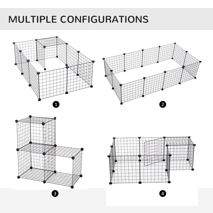 DIY Pet Playpen Metal Wire Fence 12 Panel Enclosure Indoor Outdoor Guinea Pig Bunny Small Animals Cage Black