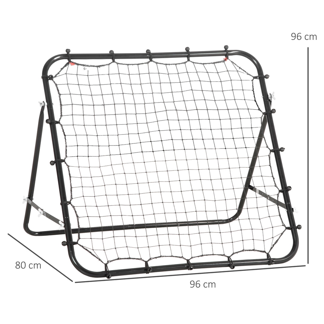 HOMCOM Rebounder Net Practise Kickback Goal for Teens Adults Softball Training Black | Aosom UK