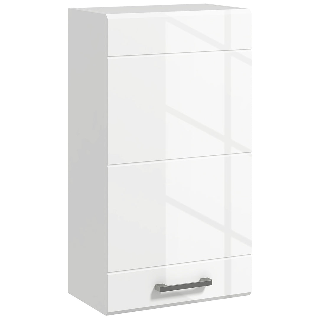 Bathroom Wall Cabinet, High Gloss Bathroom Storage Cabinet with Soft-C