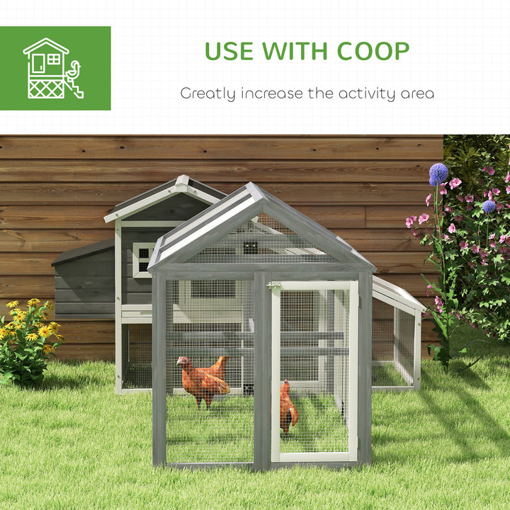 Large Chicken Run, Wooden Chicken coop, with Combinable Design - Wood Effect