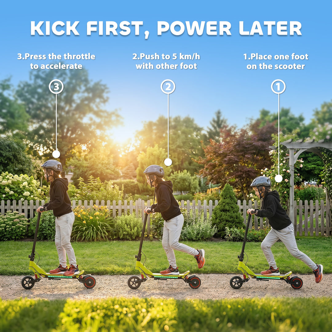 Electric Scooter for Kids, Foldable E Scooter for Age Age 6+ with LED 