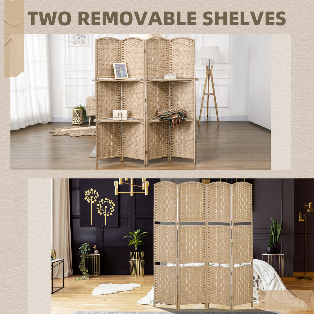 Freestanding Privacy Screen, 4 Panel Folding Room Divider for Living R