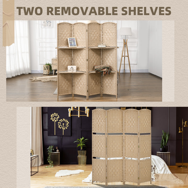 Freestanding Privacy Screen, 4 Panel Folding Room Divider for Living R